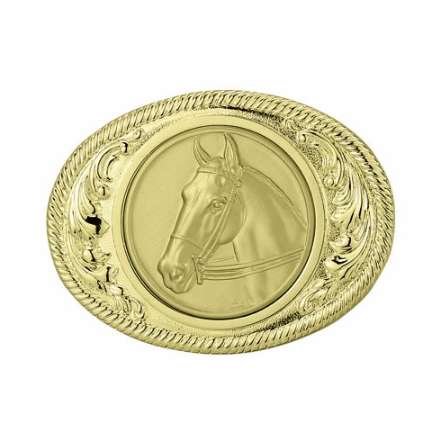 2-3/4 X 3-5/8 BELT BUCKLE GOLD FOR 2 INCH