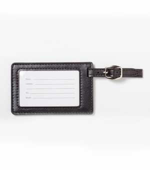 2-3/4"x4-1/4" LEATHERETTE LUGGAGE TAG IN BLACK