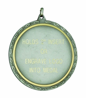 2-3/8 INCH  DIE STRUCK MEDAL HOLDS 2 INCH INSERT - MULTIPLE COLORS
