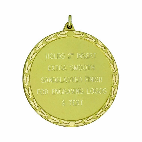 2-3/8 INCH MEDAL FOR ENGRAVING OR HOLDS 2 INCH INSERT - MULTIPLE COLORS