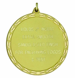 2-3/8 INCH MEDAL FOR ENGRAVING OR HOLDS 2 INCH INSERT - MULTIPLE COLORS