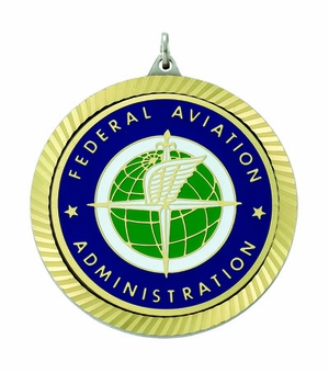 2-3/8 INCH MEDAL FRAME, FED. AVIATION ADMIN. MEDALLION