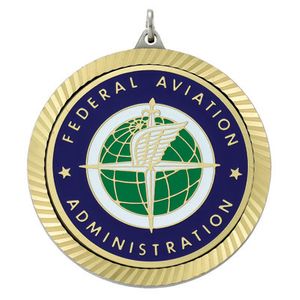 2-3/8 INCH MEDAL FRAME, FED. AVIATION ADMIN. MEDALLION
