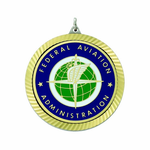 2-3/8 INCH MEDAL FRAME, FED. AVIATION ADMIN. MEDALLION