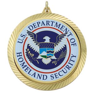 2-3/8 INCH MEDAL FRAME, U.S. DEPT. OF HOMELAND SECURITY MEDALLION
