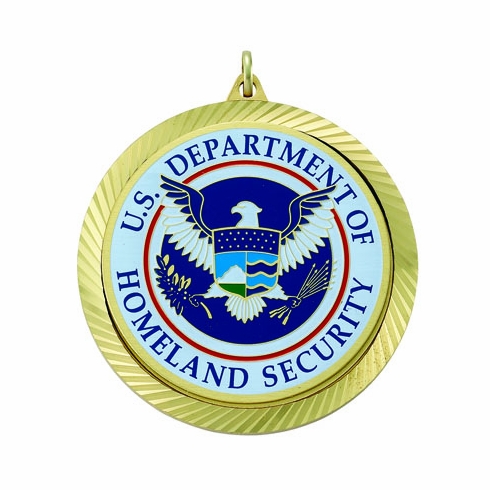 2-3/8 INCH MEDAL FRAME, U.S. DEPT. OF HOMELAND SECURITY MEDALLION