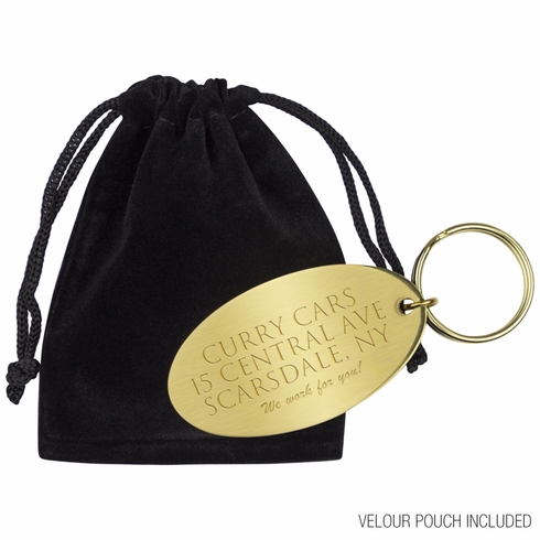 2-5/8 INCH OVAL BRASS KEY TAG