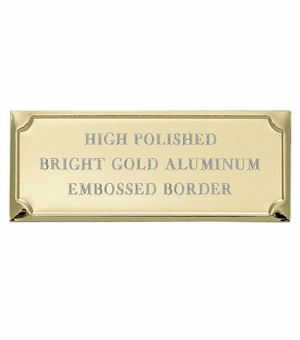 2-7/16 X 1 Inch Gold Aluminum Embossed Plate with Beveled Edge