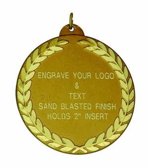 2-9/16 DIE STRUCK MEDAL, DIAMOND CUT WREATH - MULTIPLE COLORS