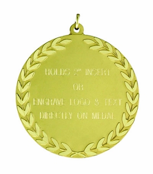 2-9/16 INCH DIE STRUCK MEDAL FOR ENGRAVING OR HOLDS 2 INCH INSERT - MULTIPLE COLORS