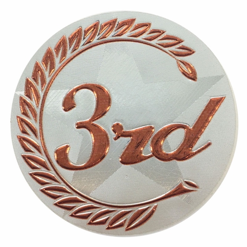 2 INCH 3RD PLACE METALLIC FOIL MYLAR INSERT