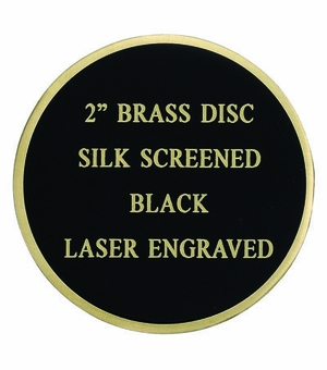 2 INCH  BRASS DISC SCREENED BLACK