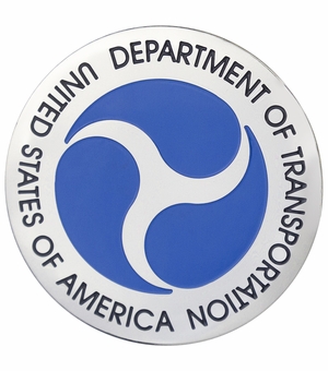 2-Inch in Diameter Round Etched-Enameled Metal U.S. Department of Transportation Medallion Insert in Nickel Silver with Peel-and-Stick Back