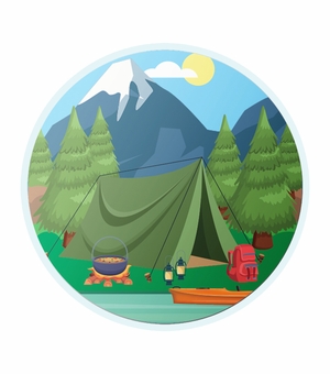 2 Inch in Diameter Round Camping Insert with Mylar Detailing