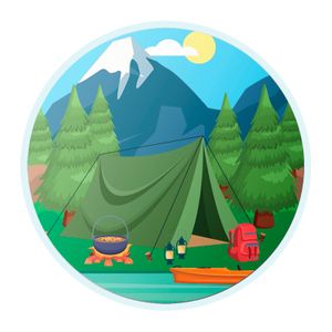 2 Inch in Diameter Round Camping Insert with Mylar Detailing