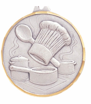 2 Inch Customizable Culinary Medal in Gold, Silver, or Bronze