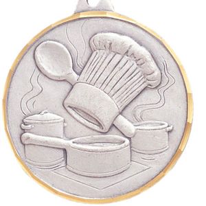 2 Inch Customizable Culinary Medal in Gold, Silver, or Bronze