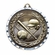 2 Inch Diamond-Engraved Brass Baseball Medal with Customizable Back in Gold, Silver, or Bronze