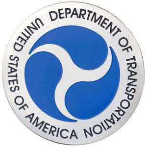 2-Inch in Diameter Round Etched-Enameled Metal U.S. Department of Transportation Medallion Insert in Nickel Silver with Peel-and-Stick Back