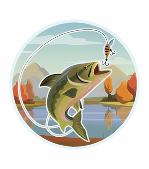 2 INCH FISHING MYLAR MEDALLION INSERT DISC 