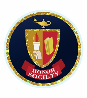 2 Inch in Diameter Round Honor Society Themed Insert with Mylar Detailing