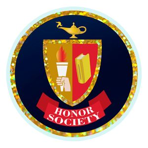 2 Inch in Diameter Round Honor Society Themed Insert with Mylar Detailing