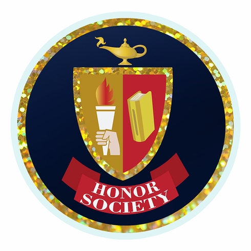 2 Inch in Diameter Round Honor Society Themed Insert with Mylar Detailing