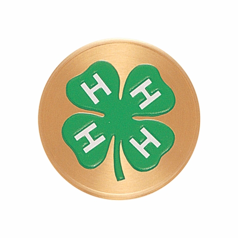 2 Inch in Diameter Round Metal Litho-Print '4-H-Club'  Medallion Insert