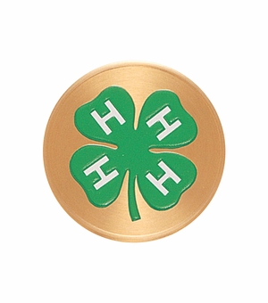 2 Inch in Diameter Round Metal Litho-Print '4-H-Club'  Medallion Insert