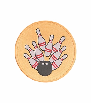 2 Inch in Diameter Round Metal Litho-Print Bowling Medallion Insert