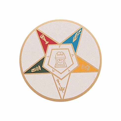 2 Inch in Diameter Round Metal Litho-Print Eastern Star Medallion Insert