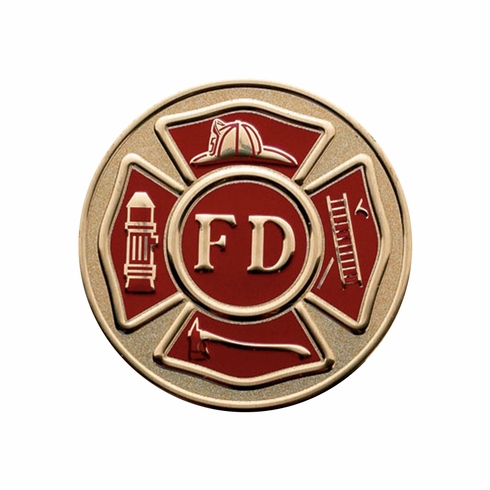 2 Inch in Diameter Round Metal Litho-Print Firefighter's Medallion Insert
