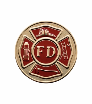 2 Inch in Diameter Round Metal Litho-Print Firefighter's Medallion Insert