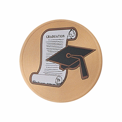2 Inch in Diameter Round Metal Litho-Print Graduation Medallion Insert