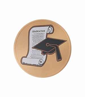 2 Inch in Diameter Round Metal Litho-Print Graduation Medallion Insert