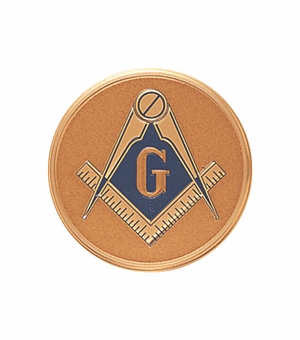 2 Inch in Diameter Round Metal Litho-Print Masonic Medallion Insert