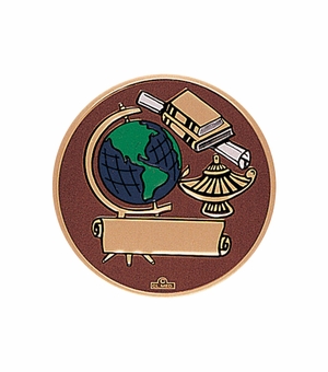 2 Inch in Diameter Round Metal Litho-Print Scholastic Medallion Insert