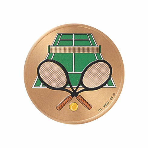 2 Inch in Diameter Round Metal Litho-Print Tennis Medallion Insert