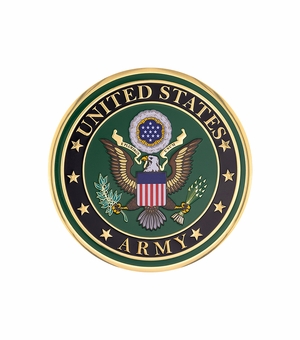 2 Inch in Diameter Round Metal Litho-Print US Army Medallion Insert