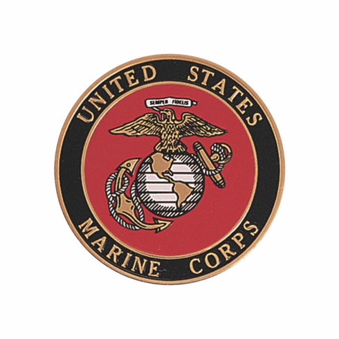 2 Inch in Diameter Round Metal Litho-Print US Marine Corps Medallion Insert