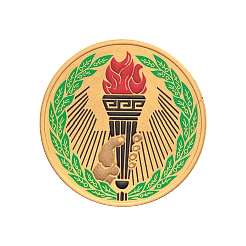 2 Inch in Diameter Round Metal Litho-Print Victory Themed Medallion Insert