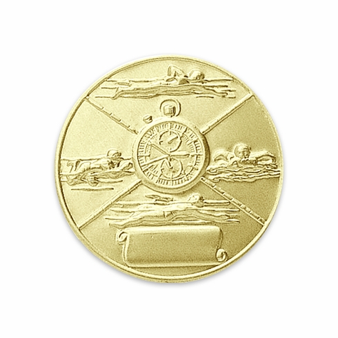 2-Inch in Diameter Round Metal Mens Swimming Themed Stamped Insert in Multiple Colors