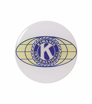 2-Inch in Diameter Round Metal Mylar-Epoxy Kiwanis Peel-and-Stick Insert