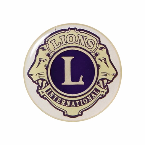 2-Inch in Diameter Round Metal Mylar-Epoxy Lions Club Peel-and-Stick Insert