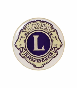 2-Inch in Diameter Round Metal Mylar-Epoxy Lions Club Peel-and-Stick Insert