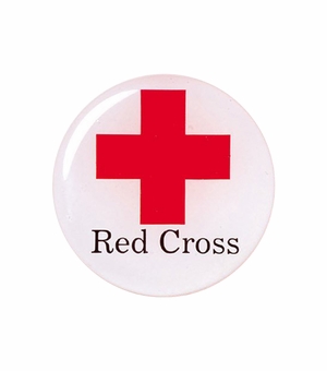 2-Inch in Diameter Round Metal Mylar-Epoxy Red Cross Peel-and-Stick Insert