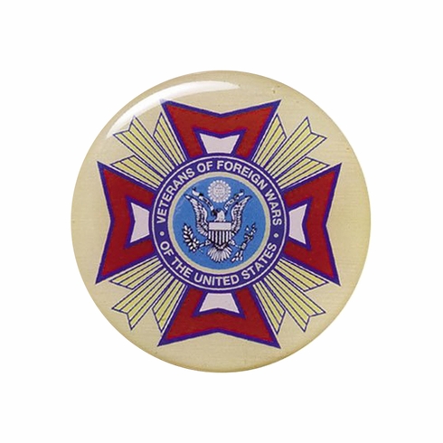2-Inch in Diameter Round Metal Mylar-Epoxy Veterans of Foreign Wars Peel-and-Stick Insert