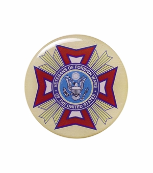 2-Inch in Diameter Round Metal Mylar-Epoxy Veterans of Foreign Wars Peel-and-Stick Insert