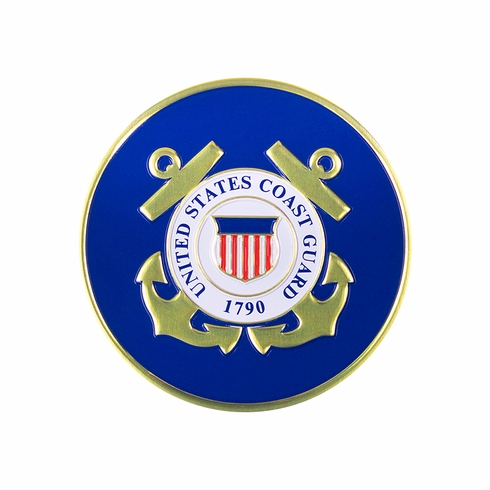 2 Inch in Diameter Round Metal United States Coast Guard Medallion Insert