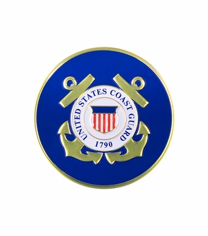 2 Inch in Diameter Round Metal United States Coast Guard Medallion Insert